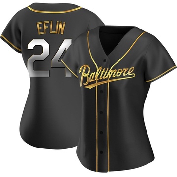 Replica Zach Eflin Women's Baltimore Orioles Black Golden Alternate Jersey