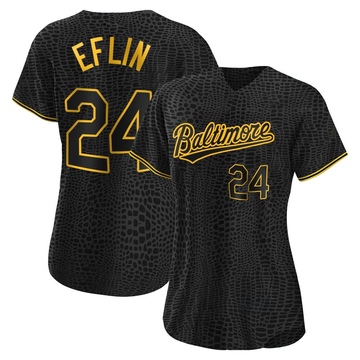 Replica Zach Eflin Women's Baltimore Orioles Black Snake Skin City Jersey