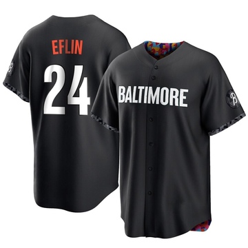 Replica Zach Eflin Youth Baltimore Orioles Black 2023 City Connect Jersey