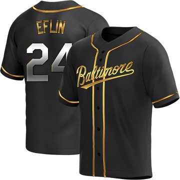 Replica Zach Eflin Youth Baltimore Orioles Black Golden Alternate Jersey