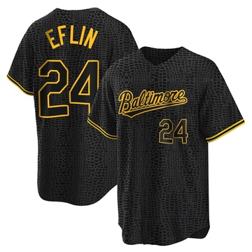 Replica Zach Eflin Youth Baltimore Orioles Black Snake Skin City Jersey